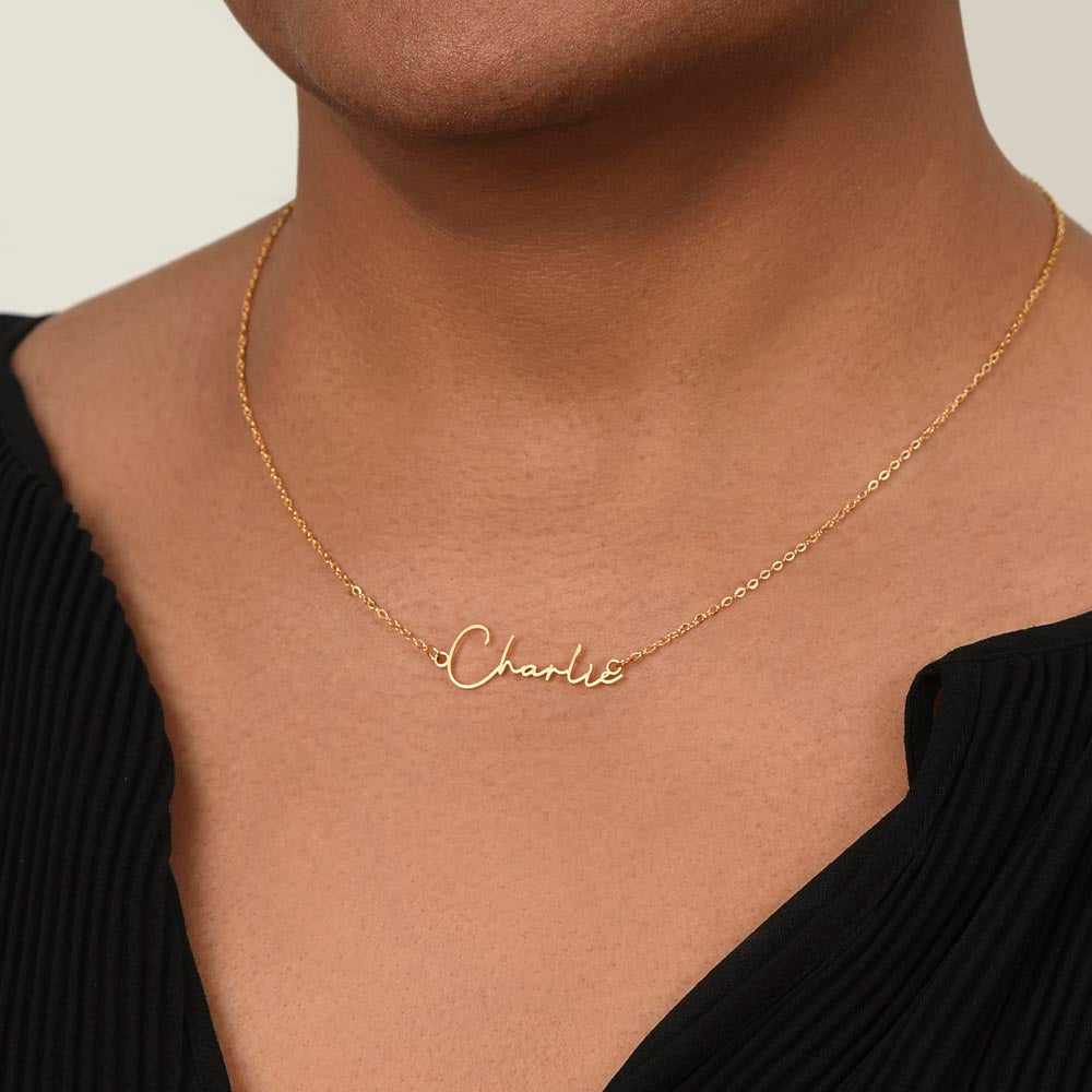 Mom Birthday Gift Idea, Mothers Day Gift, Name Necklace For Mom, Mothers day cute gift, Dainty Jewelry, Happy Birthday Mom Present, Handwriting Necklace