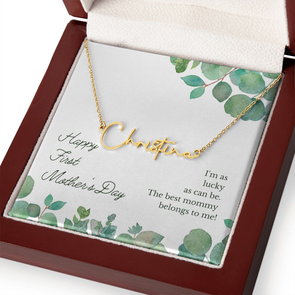Happy First Mother's Day Gift Ideas, Dainty Necklace with Name, New Mom Gift, Custom Necklace for First Time Moms, Baby Name Necklace for Mom, Newborn Gift
