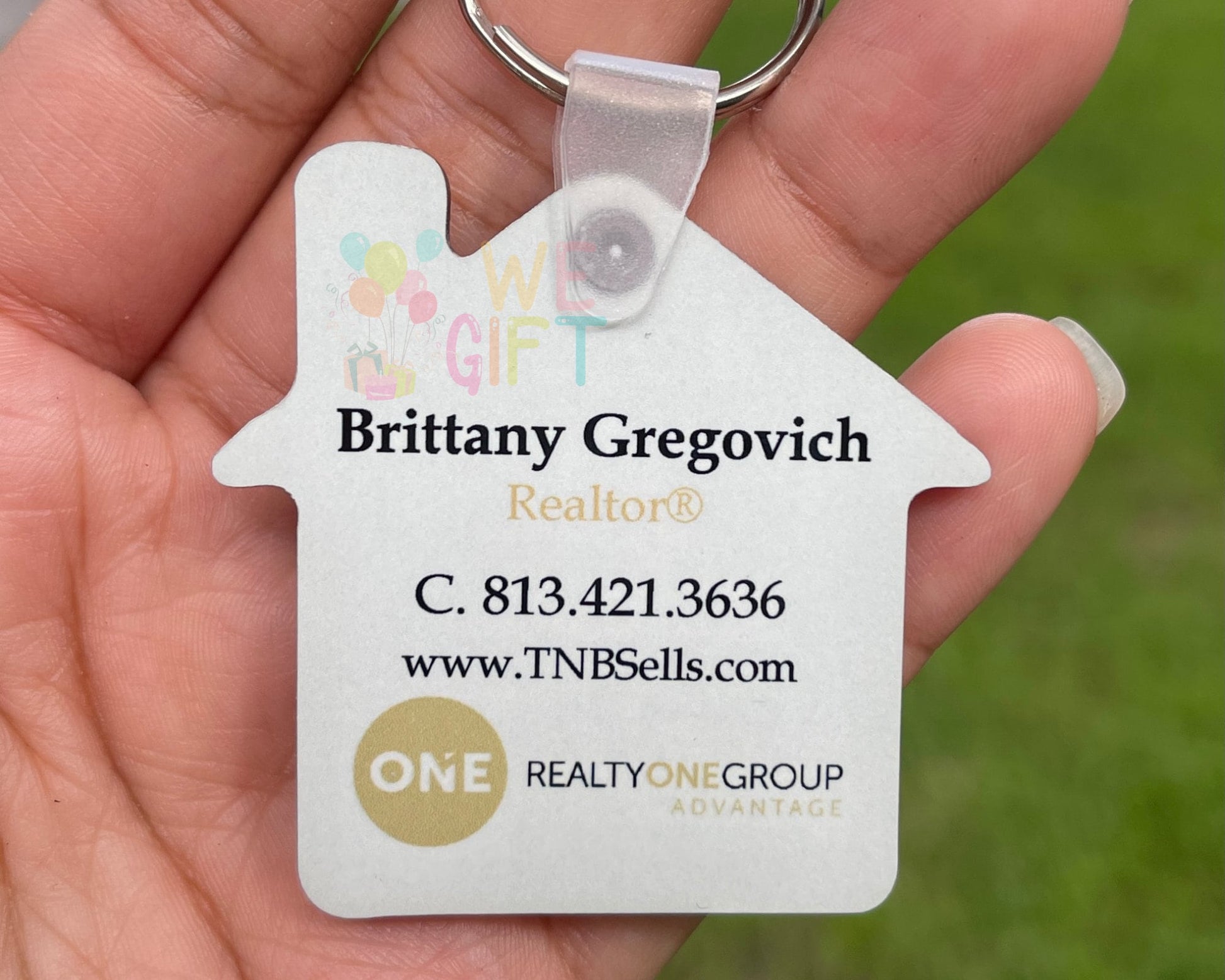 House Shaped Keychain | Realtor Closing Gift | Business Card Keychain | New Home Gift | Waterproof Keychain