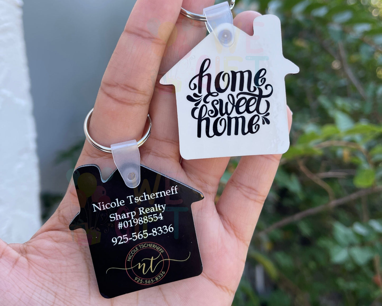 House Shaped Keychain | Realtor Closing Gift | Business Card Keychain | New Home Gift | Waterproof Keychain